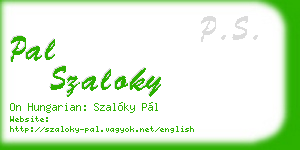 pal szaloky business card